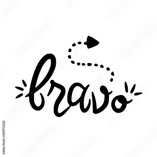 Bravo Hand Lettering Text Doodle Design