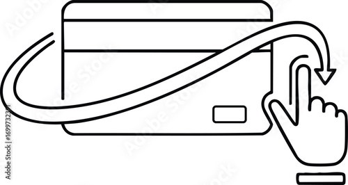 Digital payment icon credit card tap finger swipe gesture modern finance transaction