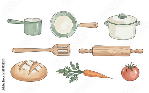 set of kitchen utensils