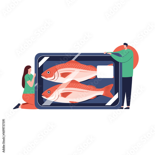Freshly packaged fish ready for healthy culinary creations prepared with care