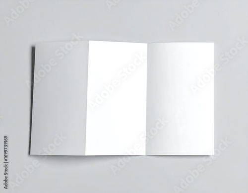 Wallpaper Mural Open Trifold Brochure on Soft Grey Surface for Presentation Layout Torontodigital.ca