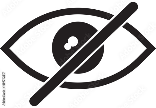 Censored content icon with crossed out eye