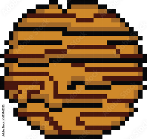 Pixel art wooden board game object element design