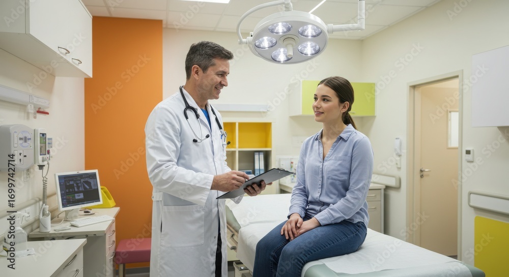 Obraz premium Doctor nurse and patient support and discussion at hospital for consulting, assistance discussion and doing meeting home