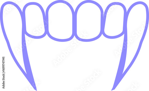 Vampire fangs icon vector illustration created with bold sharp lines and dramatic gothic style, symbolizing the legendary myth of vampires, horror stories, and dark fantasy culture. gothic branding