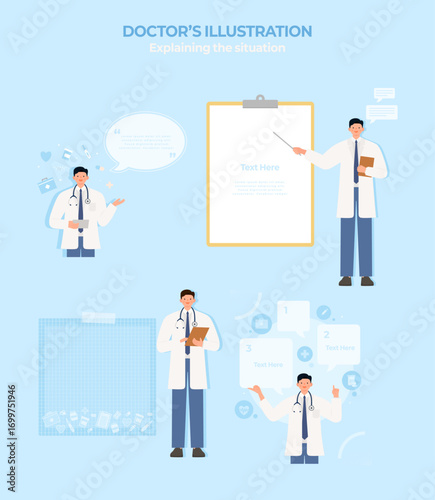 의료 정보를 제공하는 의사 일러스트 