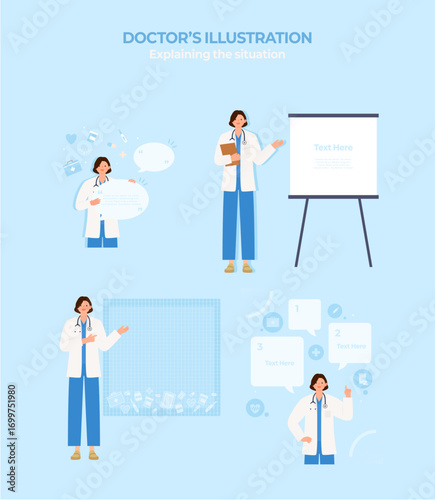 의료 정보를 제공하는 의사 일러스트 