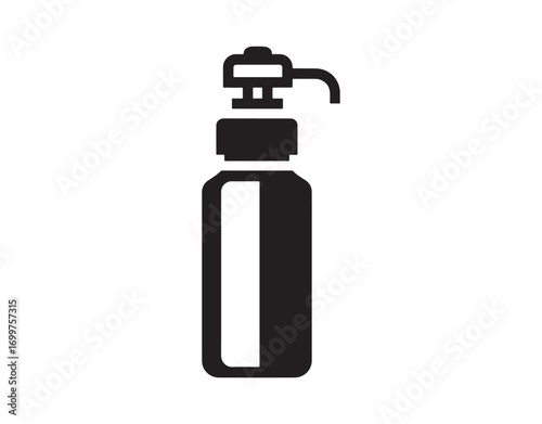 water bottle featuring a pump glyph icon vector.
