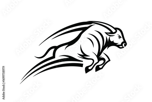 Decorative Wolf Head Tribal Tattoo Style on White Background