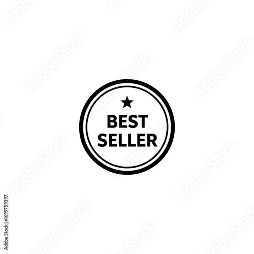 Black and white circular badge with a star and the text "BEST SELLER" inside.