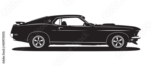 Car vector silhouette set against a gray backdrop