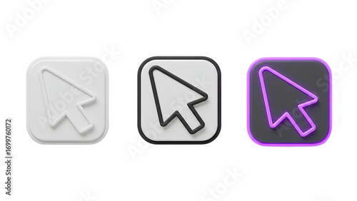 Free Download Three stylized computer mouse cursors in different styles isolated on transparent background - GFXLoad
