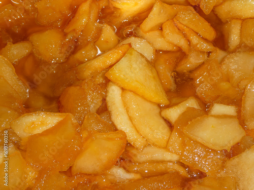 Sweet Homemade Apple Jam Cooking in a Pot