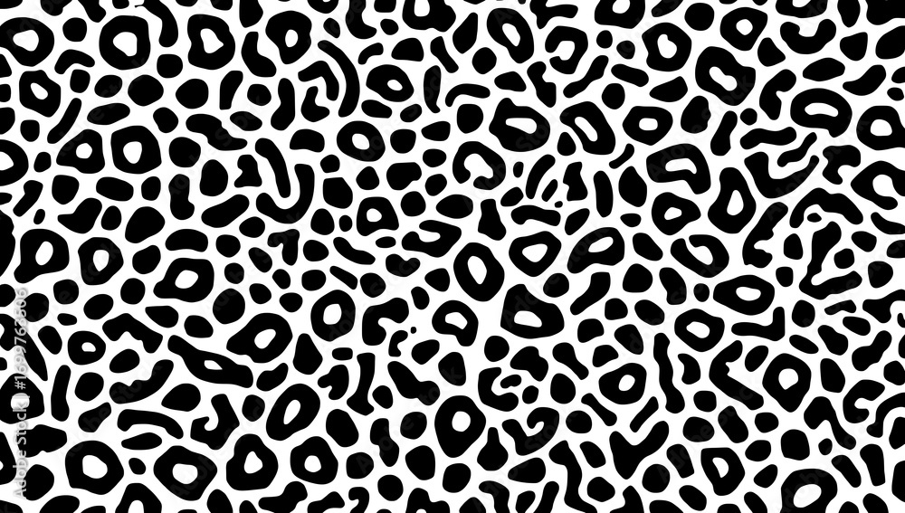 Obraz premium Classic black and white leopard print pattern seamless background
