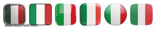 Italian flag set including metallic, glossy, matte, rounded, and oval variations isolated. National identity and design elements. Free Download Italian flag set including metallic, glossy, matte, rounded, and oval variations isolated. National identity and design elements. - GFXLoad
