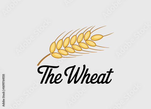 A detailed depiction of a golden wheat spike paired with elegant typography, showcasing the essence of agriculture and the beauty found in nature's harvest.