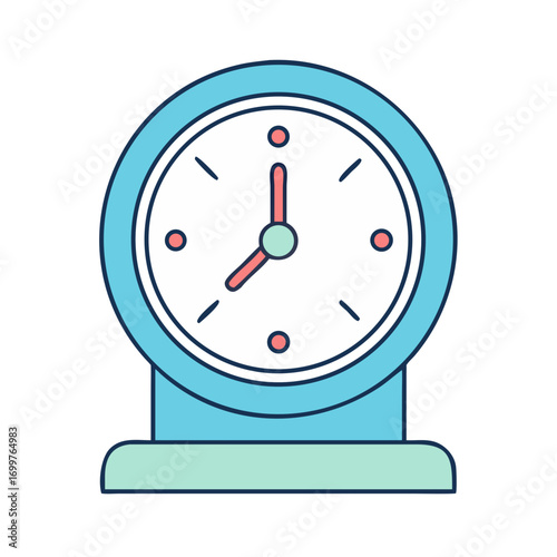 A blue and light green alarm clock showing a time of 802 AM