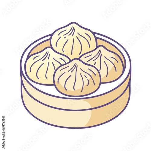 Delicious Xiao Long Bao in a Steaming Basket Ready to Enjoy