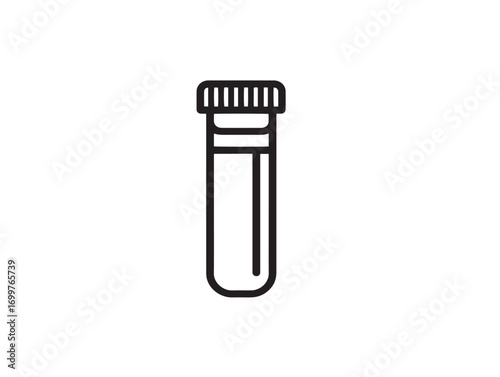 Minimalist vacutainer blood sample tube vector artwork