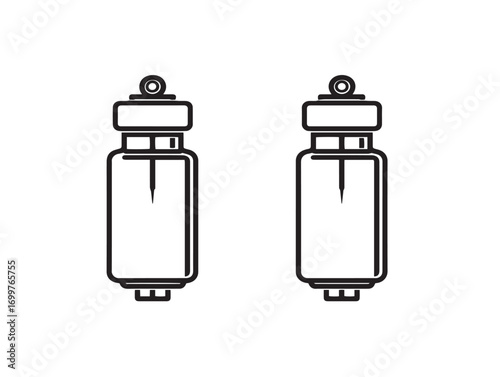 Clean vacutainer icon with elegant vector lines