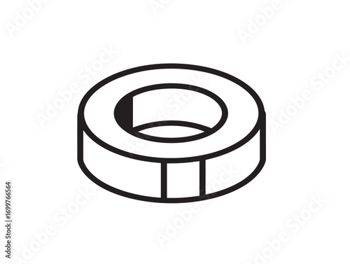 Clean Adhesive Tape Icon in Stylish Simple Minimal Vector Artwork