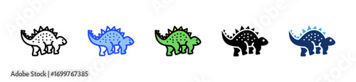 Toy Dinosaur Icon Collection With Multiple Styles