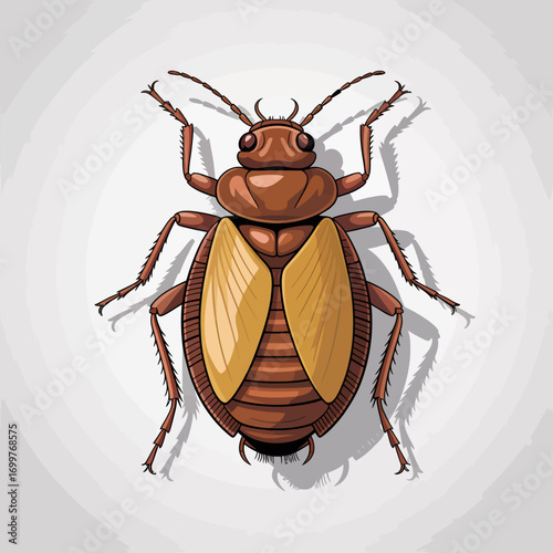 A highly detailed illustration of a cockroach, focusing on its realistic features, highlighting its anatomical structure and texture, suitable for entomological studies.