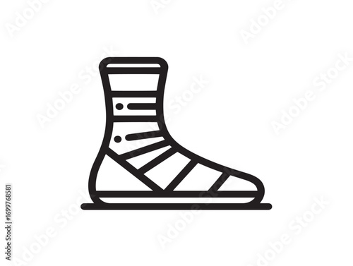 Durable Ankle Brace Icon in Elegant Clean Vector Medical Line Design