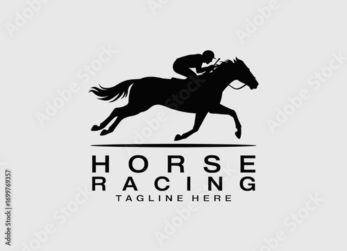 This logo captures the essence of horse racing with a dynamic silhouette of a horse and rider, symbolizing speed and competition in the realm of elite sports.