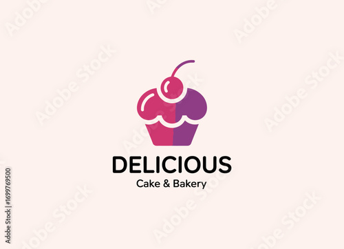 This delightful cupcake logo design radiates sweetness and joy, perfect for any bakery or dessert shop, conveying a sense of indulgence and celebratory moments.