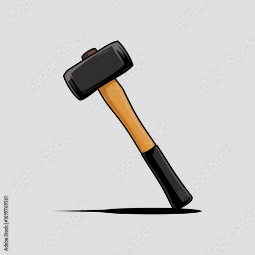 This simple yet powerful illustration of a hammer emphasizes strength and utility, making it suitable for construction and DIY project themes in various contexts.