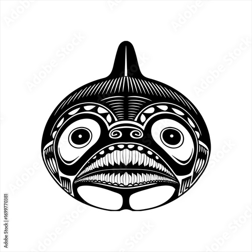 Tribal Orca Killer Whale Mask Design.