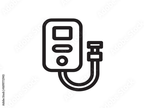 Modern Blood Pressure Cuff Icon in Elegant Clean Minimal Vector Artwork