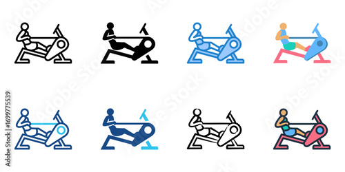 Rowing Machine icon set multiple style collection 
