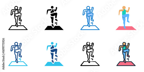 Plyometrics icon set multiple style collection 
