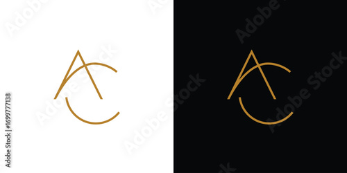 Abstract and elegant  AC letter initial logo design