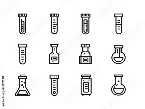 Diagnostic Test Kits Icon in Sleek Clean Minimal Vector Illustration
