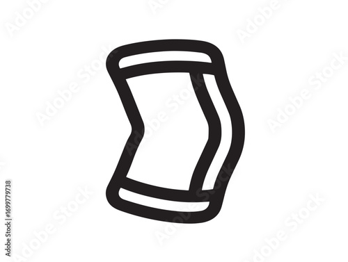Clean Elbow Brace Icon Illustration in Elegant Minimal Medical Vector Artwork