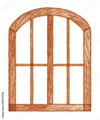 背景なしの窓フレームイラスト / Window Frame Illustration without Background
