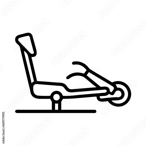 Isolated white background shopping cart icon with a red seat and metal transportation carriage