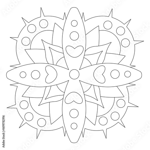 Mandala, ausmalen, Vektor