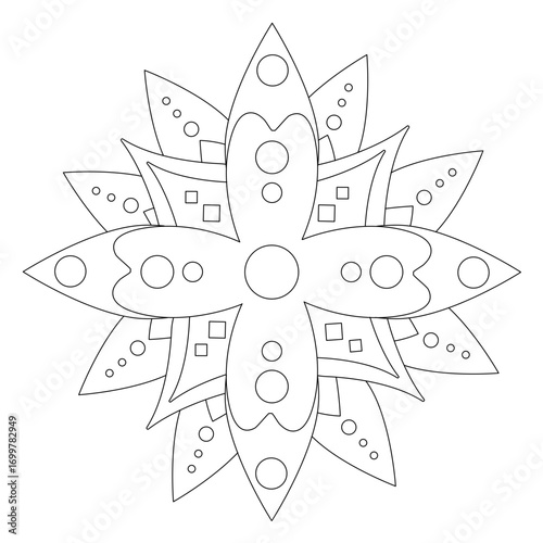 Mandala, ausmalen, Vektor