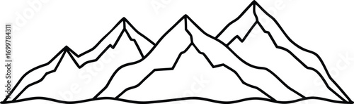 Black and white mountain range illustration mountains