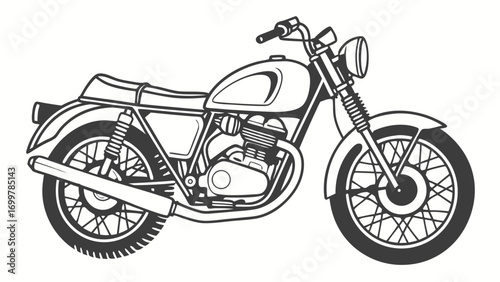 Timeless two-wheeled freedom machine, a stylish vintage motorcycle silhouette embodying the spirit of the open road and classic adventure