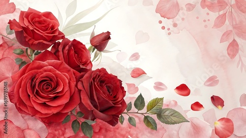 Wallpaper Mural red roses background Torontodigital.ca