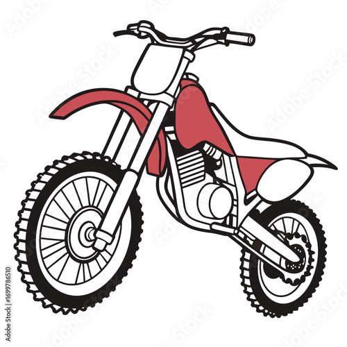 Dynamic Motocross Dirt Bike Illustration for Thrilling Off-Road Adventures and Extreme Sports Design Elements