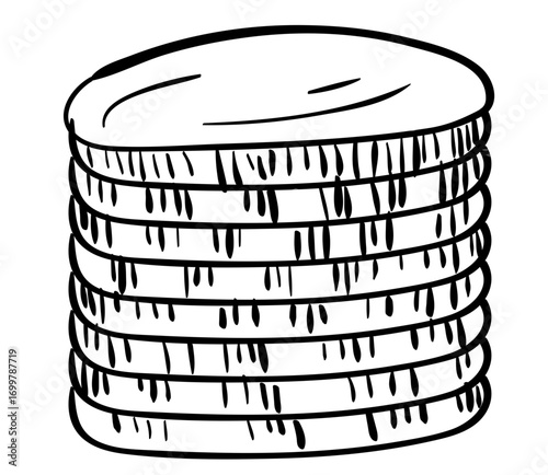 Münzen, Chips. Zeichnung, Glück, Casino, Duebletts