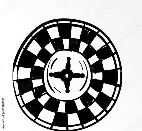 Roulette, Casino. Zeichnung, Glück