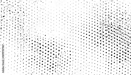 Abstract halftone dotted border pattern, modern minimalist texture for creative design, comic book style, retro dot effect, isolated on white.
