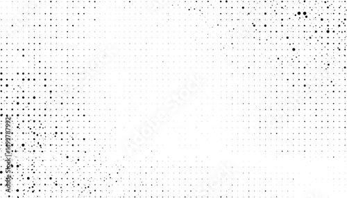 Abstract halftone dotted background design creates modern minimal effect, ideal for web banners, posters, and print projects needing subtle texture and visual interest.